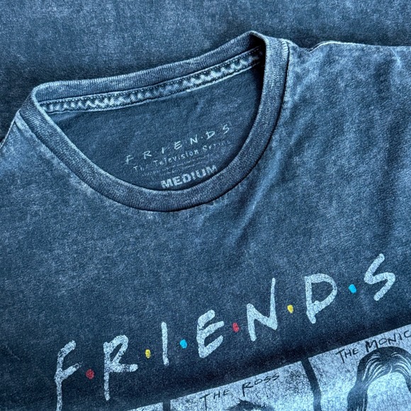 Friends Cast Graphic T-Shirt Washed Black Medium - Picture 4 of 5